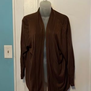 Roz & Ali Brown Woman’s Cardigan 1X